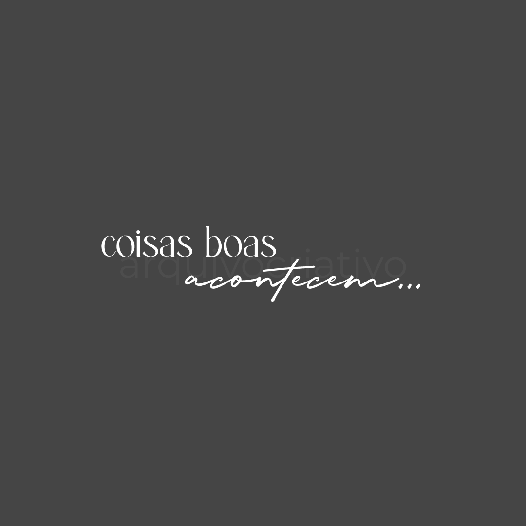Coisas boas acontecem...