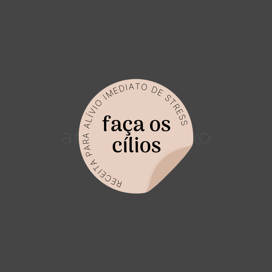 Receita para alívio imediato de stress faça os cílios